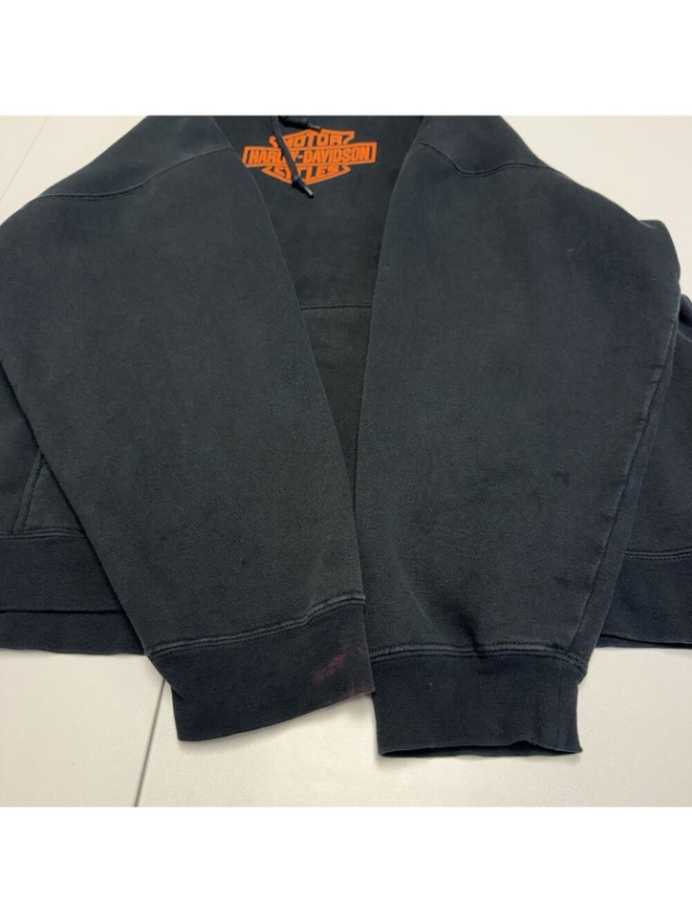Harley Davidson Hoodie Sweatshirt Mens 2XL Black Y2k Graphic Print Eagle Biker - Picture 5 of 13